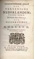 Bibliotheek Oud Hoorn: Tegenwoordige Staat der Verenigde Nederlanden