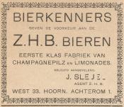 J. Slejel - Bierkenners geven de voorkeur aan de Z. H. B. bieren