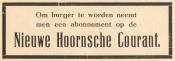 advertentie - Nieuwe Hoornsche Courant