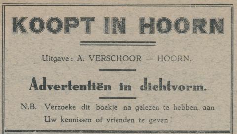advertentie - A. Verschoor