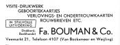 advertentie - Fa. BOUWMAN & Co.