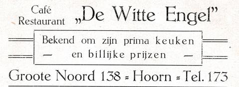 advertentie - Cafe Restaurant De Witte Engel