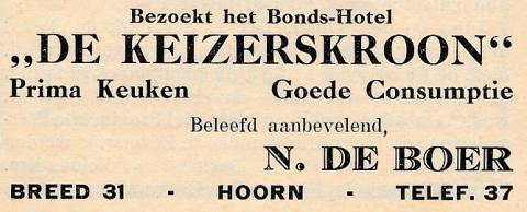 advertentie - Hotel N. de Boer